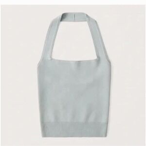 Abercrombie & Fitch Elevated Knit Halter Tank Blue/Grey Size XL Summer Essential